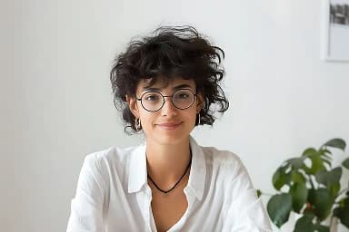 A smiling real estate agent at home